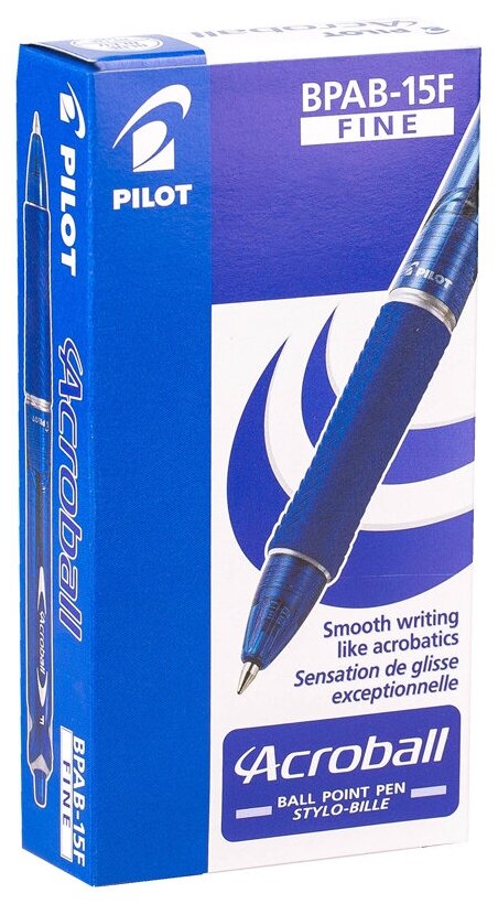 Ручка шариковая автоматическая Pilot "Acroball" синяя, 0,7мм, упаковка 12 шт.