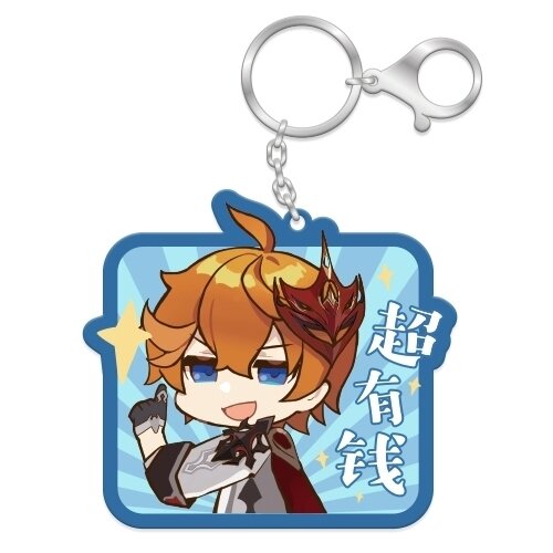 брелок акриловый genshin impact геншин импакт chibi expressions character acrylic keychain xiao 6974096530991 Брелок miHoYo, синий