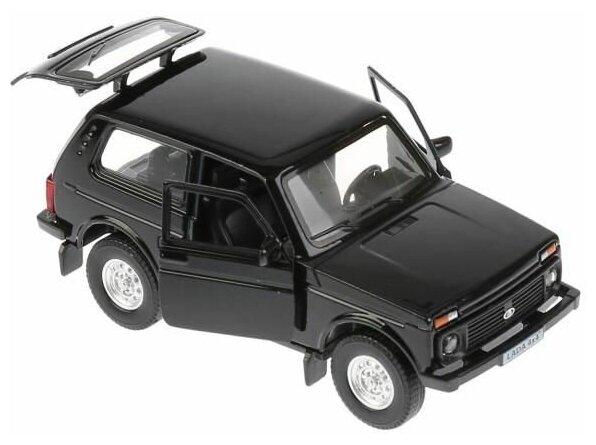 Легковой автомобиль технопарк Lada 4X4 (LADA4X4-BK/RD) 1:32, 12 см, черный - фотография № 9