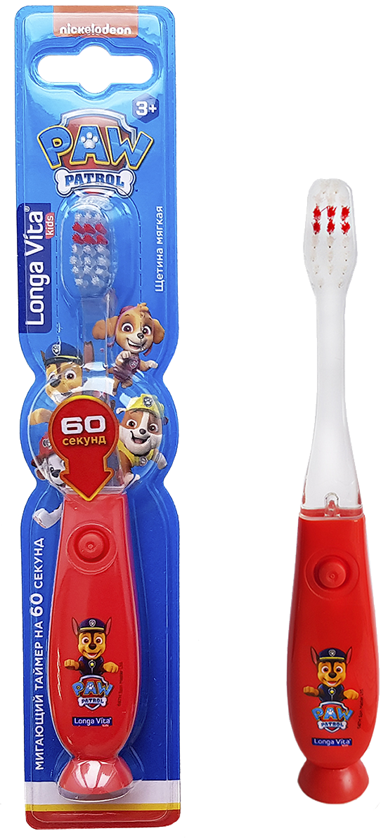 Зубная щетка Longa Vita Paw Patrol мигающий таймер детская Утконос - фото №2
