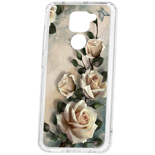 фото Чехол на xiaomi redmi note 9 kruche print белые розы кruче