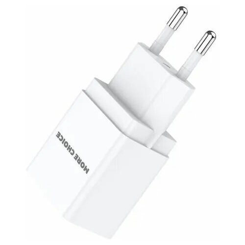 Зарядное устройство MORE CHOICE (4627151190907) NC33 СЗУ 1USB 1.0A White сетевое зарядное устройство more choice nc71sa smart черный