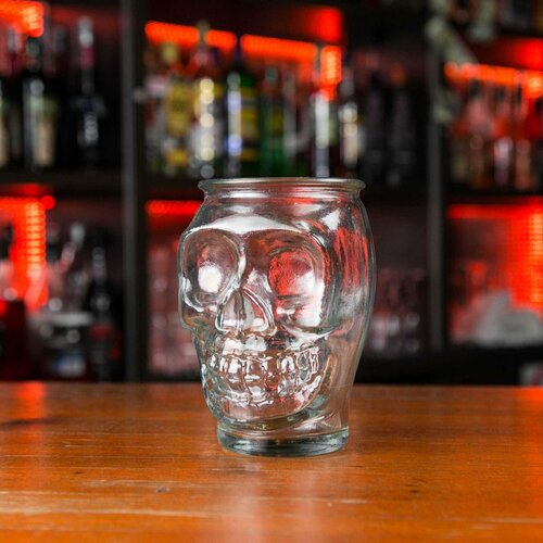Стакан череп San Miguel 450 прозрачный