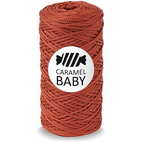 Шнур полиэфирный Caramel Baby 2мм, Цвет: Папайя, 200м/150г, шнур для вязания карамель бэби