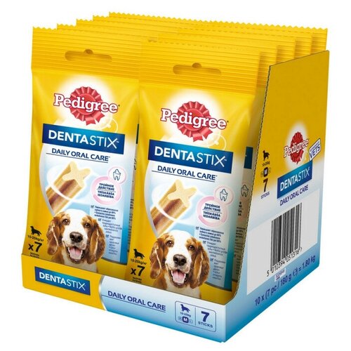 Лакомство для собак средних пород Pedigree DentaStix, 180гx10