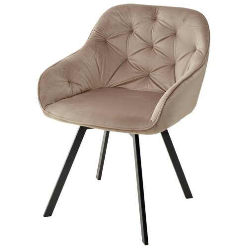 фото Стул gale beige / 2 шт. / бежевый, велюр, поворот 360 град., черный металлический каркас / для кухни, для гостиной / bluvel-40 / m-city m city