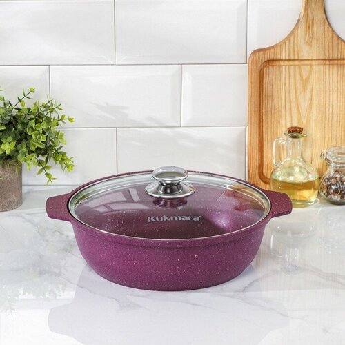 Кастрюля-жаровня Trendy style 3 л d26 см h85 см стеклянная крышка антипригарное покрытие цвет фиолетовый 4881₽