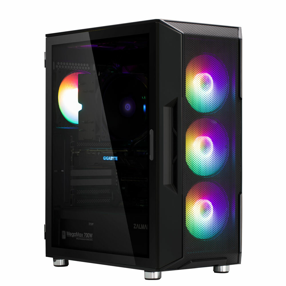 Корпус Zalman "i3NEOBLACK", MidTower, боковой, стекло, без БП