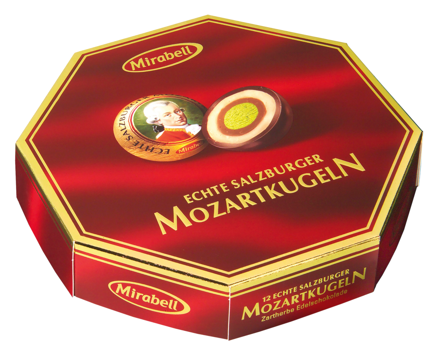 Подарочный набор Mirabell Mozart kugeln Конфеты шоколадные с начинкой из пралине и марципана, 200г