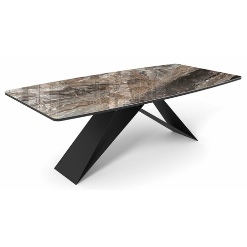 Стол DikLine SKY220 Керамика Amadeus/подстолье черное/опоры черные (2 уп.)