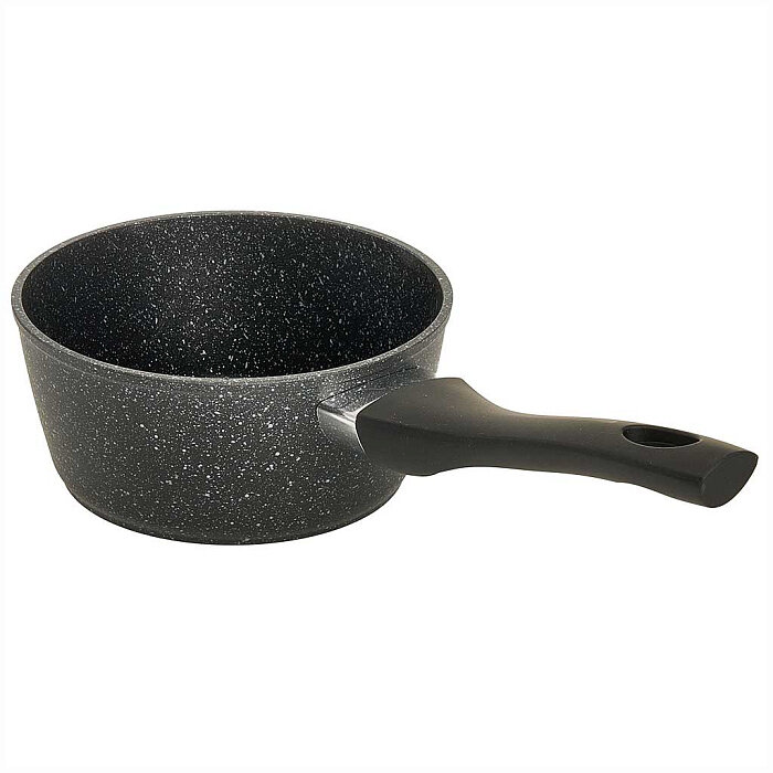 Ковш 1,5 л, 16 см алюминиевый с индукционным дном и антипригарным покрытием "BLACK MARBLE" Alpenkok AK-72N — фото 1