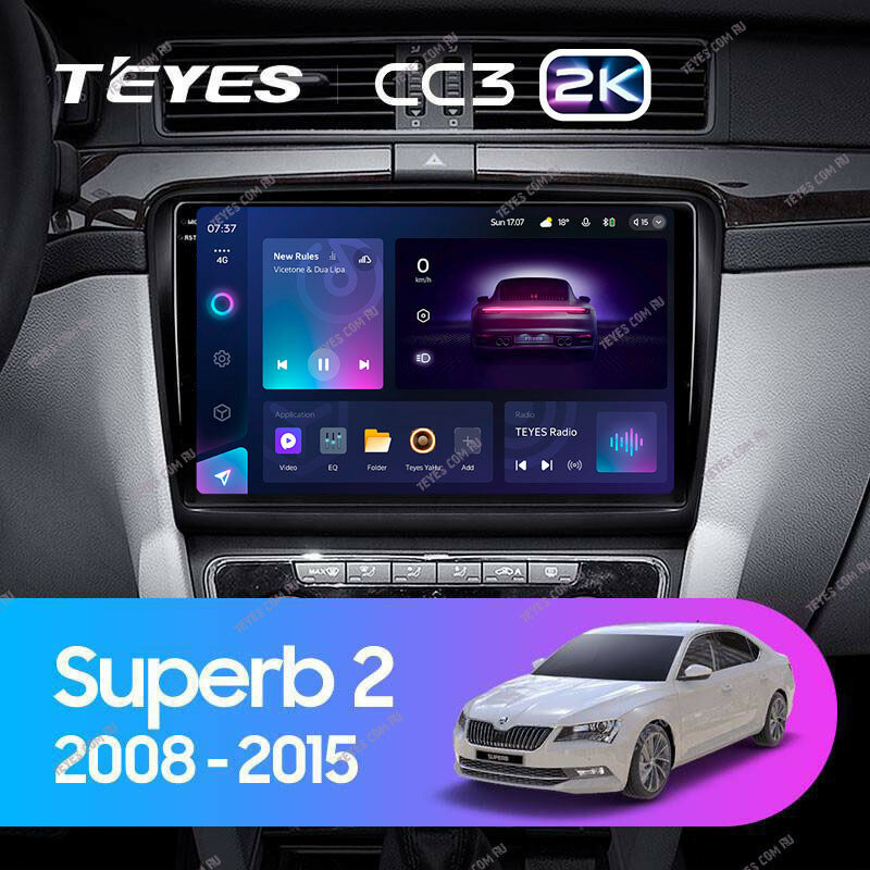 Штатная магнитола Teyes CC3 2K 4/32 Skoda Superb 2 B6 (2008-2015)