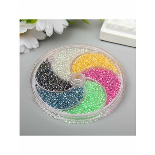 Набор бисера 6цв 60гр с цвет отверстием 555₽