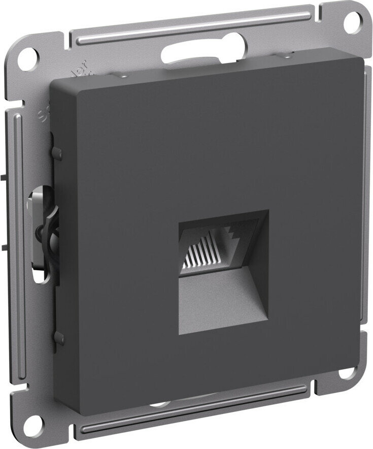 Розетка информационная RJ45 категория 6a Schneider Atlas Design (Базальт)