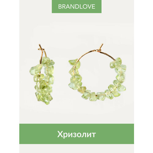 Серьги конго BL Jewelry Dolcezza, хризолит, размер/диаметр 23 мм, зеленый