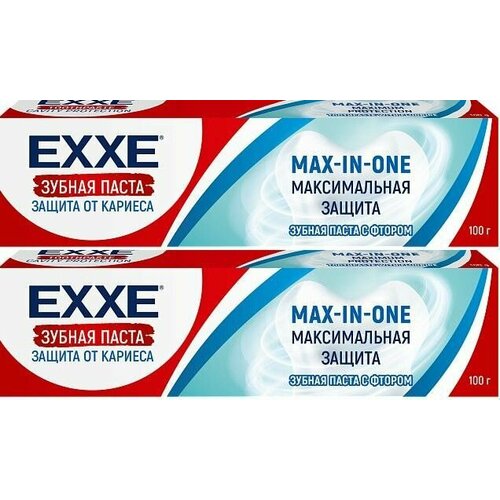 EXXE Зубная паста Максимальная защита от кариеса Max-in-one 100г, 2 шт зубная паста expert one для комплексного укрепления серии 170 мл