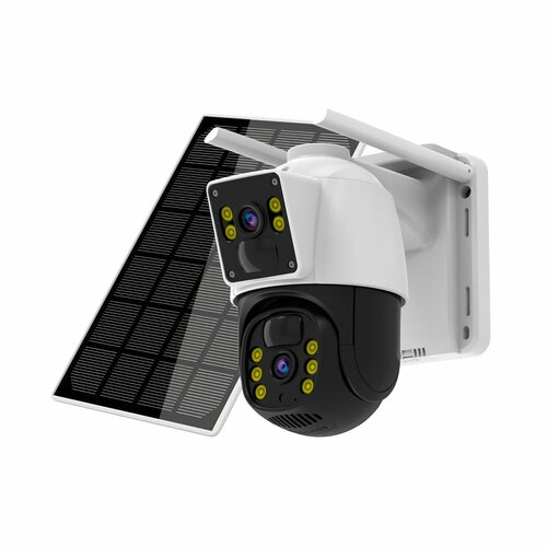 Уличная поворотная беспроводная 4G 2MP IP-камера LinkSolar Mod K66-4G-Dual N49235PO с солнечной панелью 8Вт и аккумулятором с записью на SD карту 897100₽