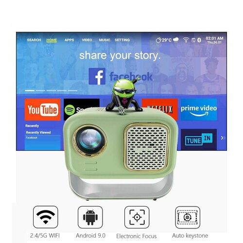 Ретро - мини с поддержкой 1080P 4K Android Reality LP27 6000 Liming Портативный телевизор Beamer 5G WIFI Домашний ЖК - проектор 359900₽