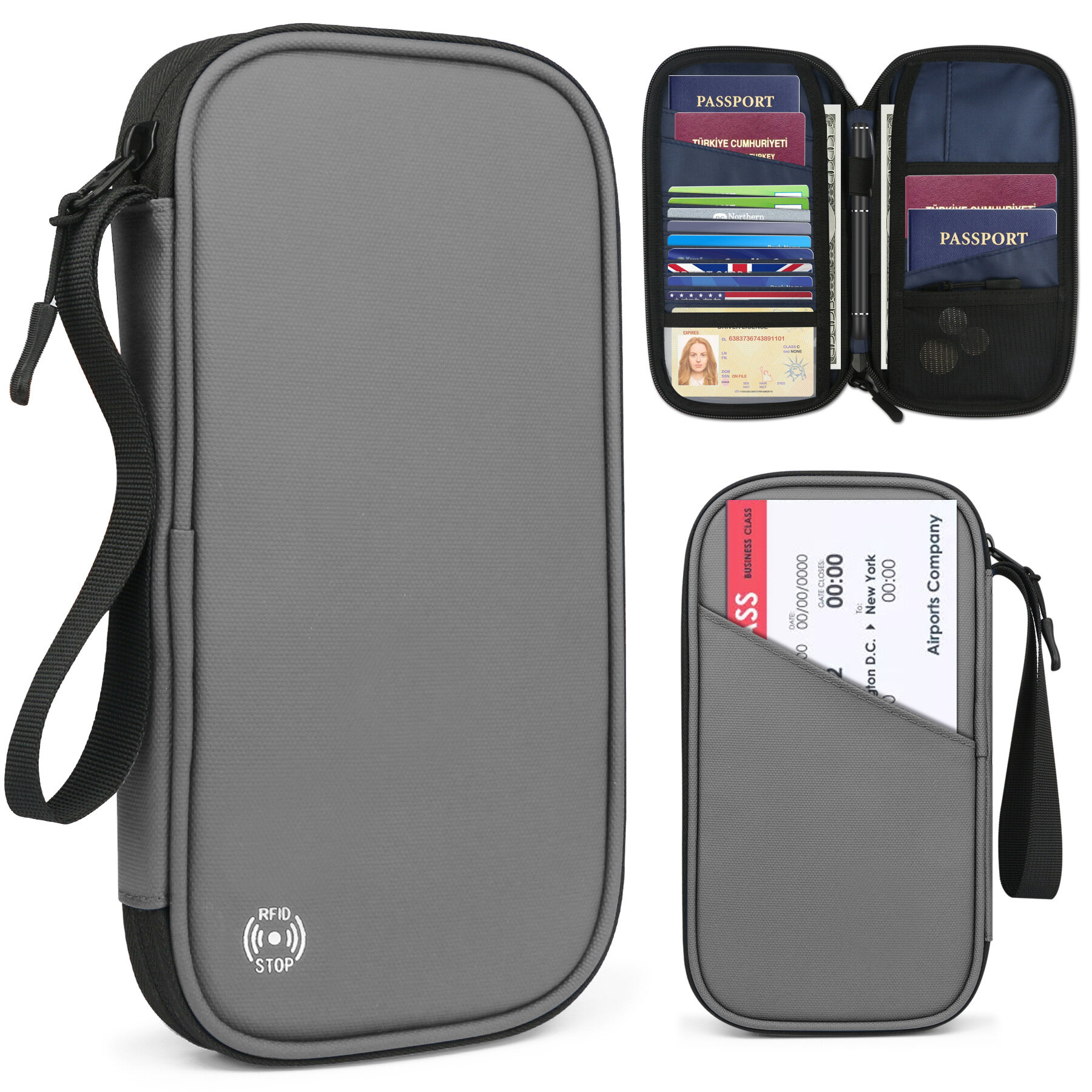 Документница для путешествий Дорожный кошелек с RFID-защитой / дорожный органайзер для документов