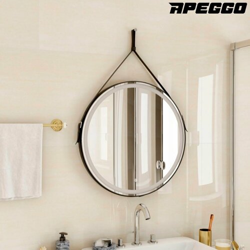 Зеркало Apeggo Felicia D 650 на ремне из натуральной кожи черного цвета 12630₽