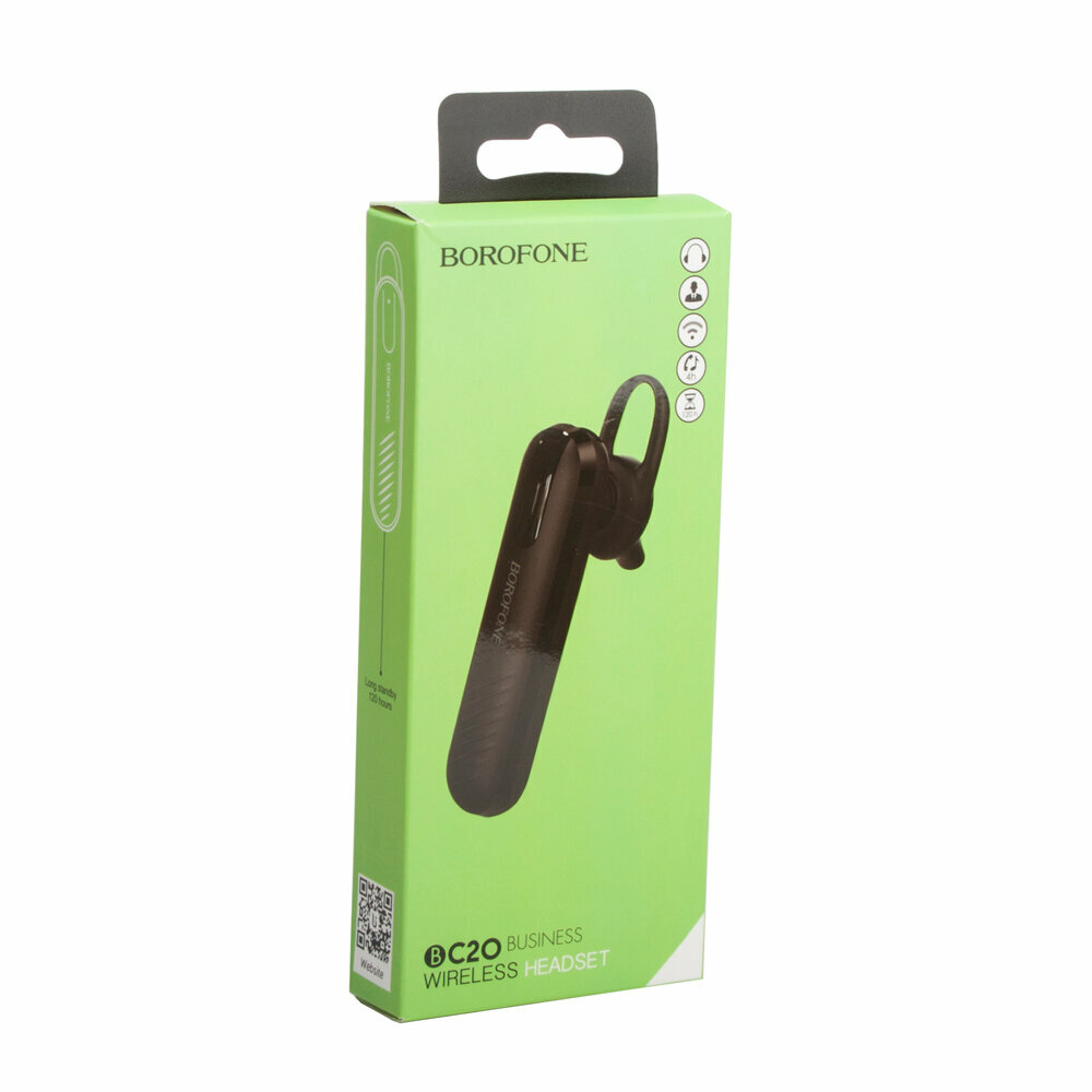 Bluetooth гарнитура BOROFONE BC20 Smart BT 4.2, моно, вкладыши (черный) — фото 1