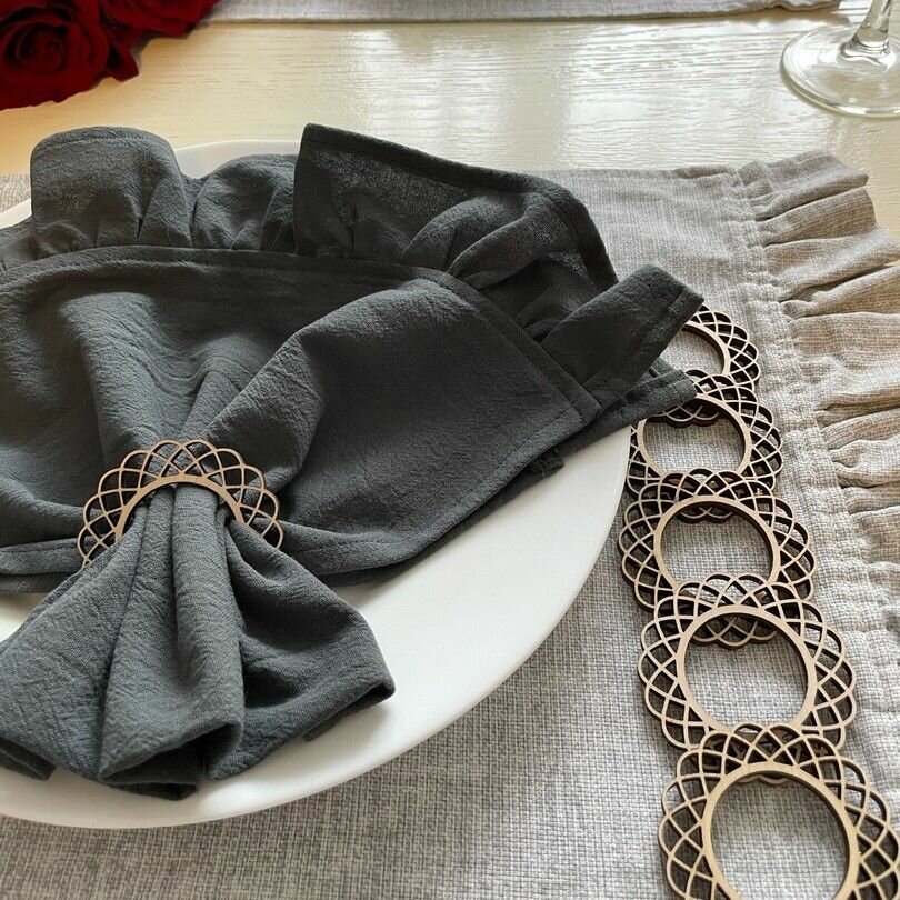 Кольца для салфеток сервировка стола набор 6 штук салфетница