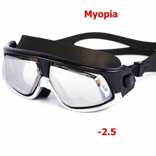 WHALE Очки для плавания с диоптриями для близоруких, Черный