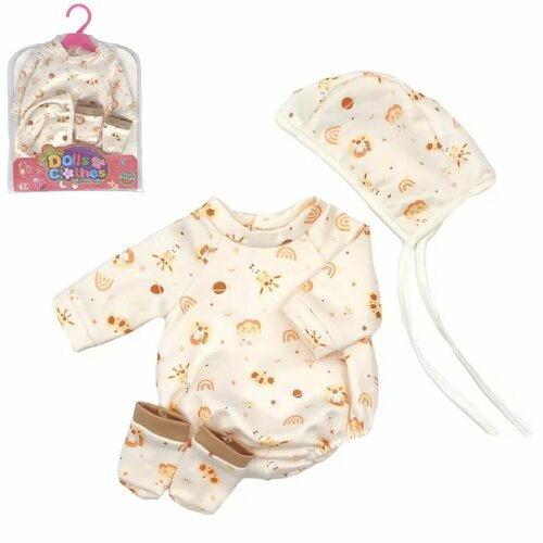 Одежда для кукол пупса ростом 35 - 42 см боди носочки шапочка 669₽