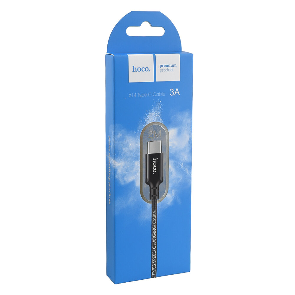 Кабель USB/USB TYPE-C HOCO черный 2 м 2A X14 — фото 1