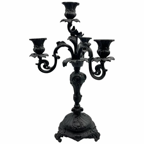 Чугунный подсвечник 4-х рожковый в стиле рококо 2016 г Касли Россия 22042₽