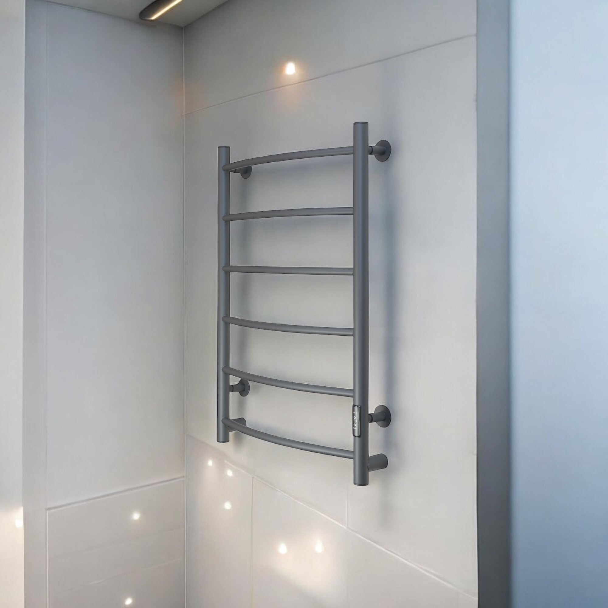 Полотенцесушитель электрический Тругор 500мм 800мм форма лесенка серый графит подключение универсальное