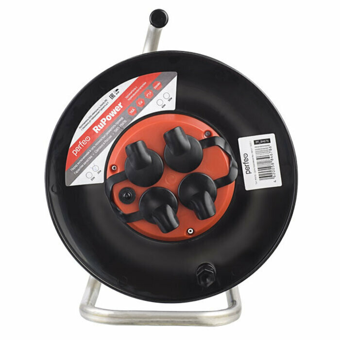 Удлинитель на катушке с заземлением Perfeo RuPower 4 Sockets 20m PF_B4677