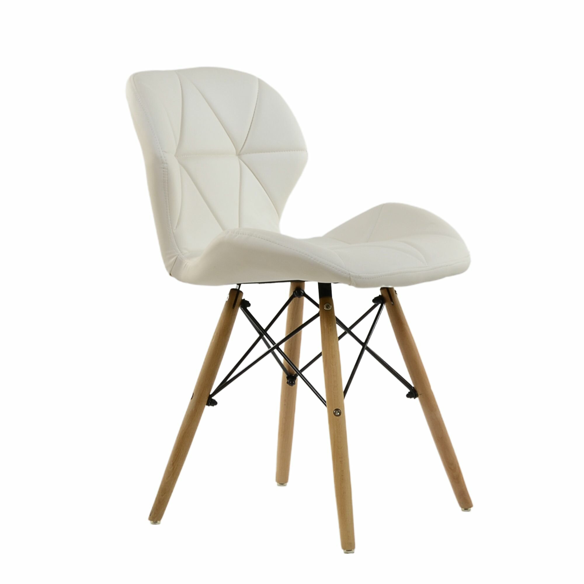 Стул Perfecto STOOL MARKET белый, экокожа, дерево, мягкое сиденье, без подлокотников