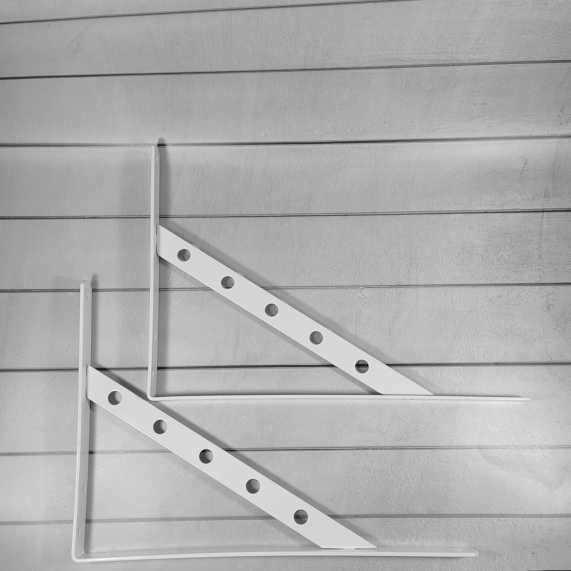 Кронштейн для полки, усиленный, стальной, 350х250х25х4мм, белый, 2шт. — фото 1