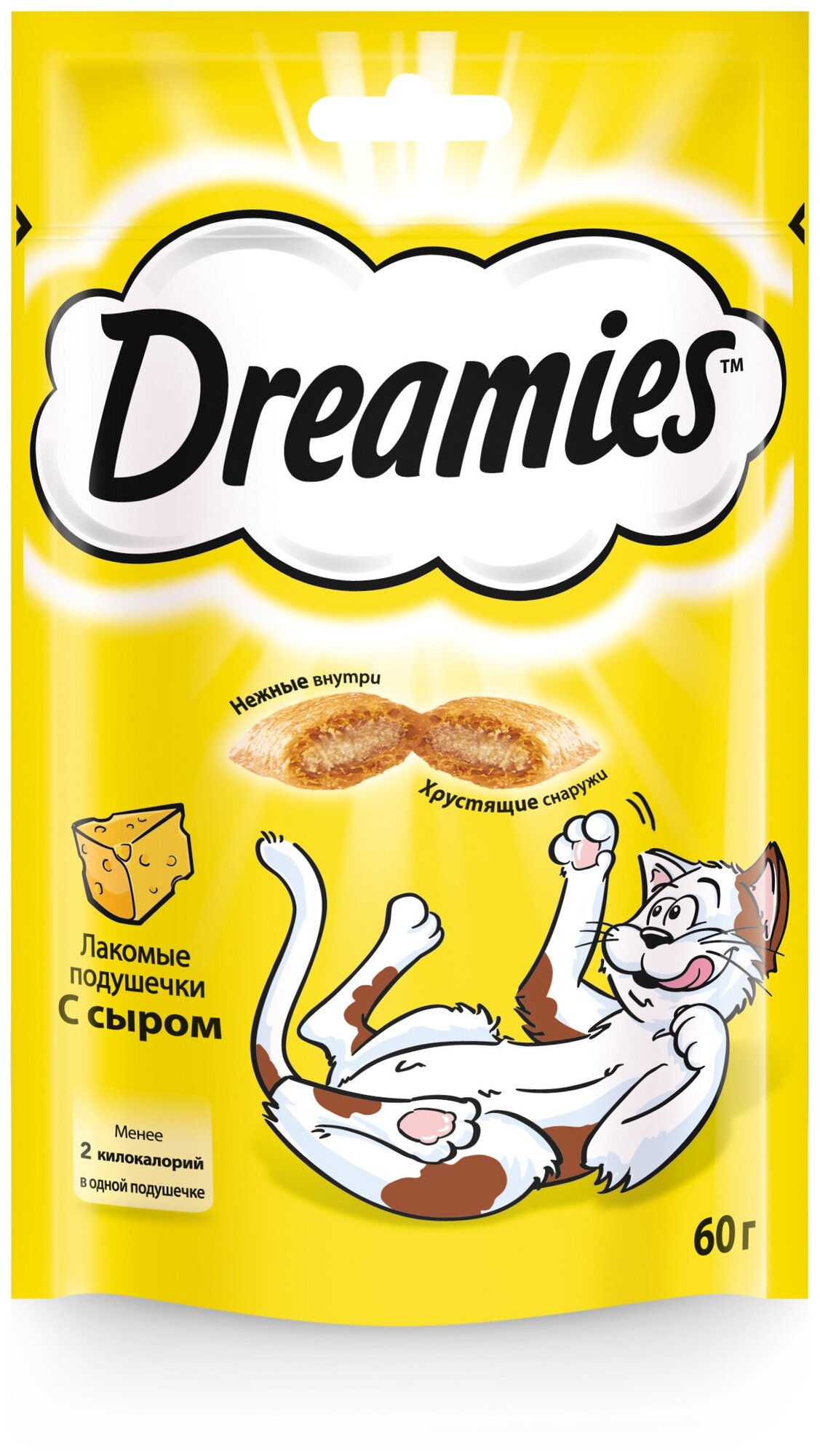 Dreamies лакомые подушечки для кошек с сыром - 60 г