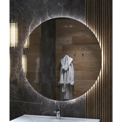 Зеркало с подсветкой в ванную 90х90 см Paola Classic OLEVARO с бесконтактным включением на взмах нейтральный белый свет 5000К