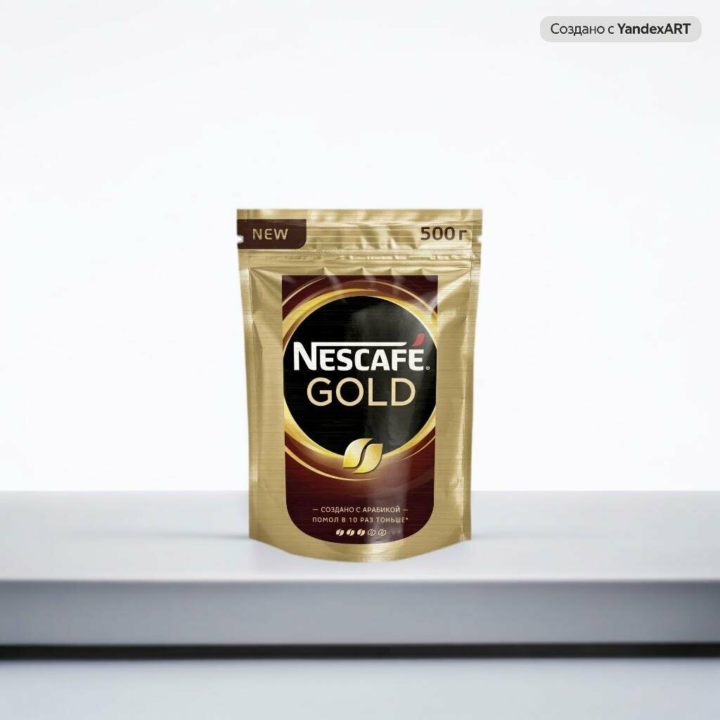 Кофе растворимый Nescafe "Gold", сублимированный, в мягкой упаковке,500 гр. — фото 1