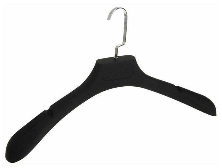 фото Вешалка-плечики для одежды, размер 48-50, покрытие soft-touch, цвет чёрный