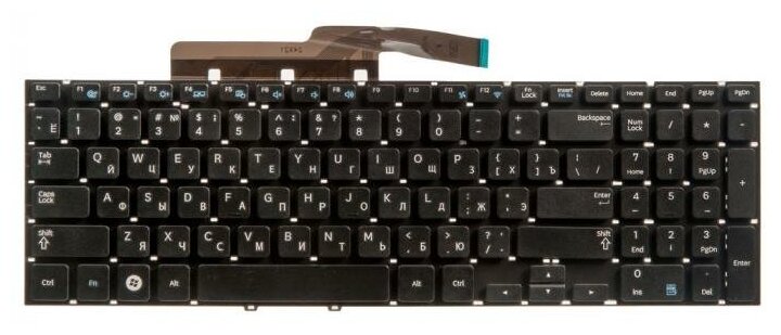 Клавиатура для ноутбука Samsung NP270E5E NP300E5V NP350V5C NP355V5C NP355V5X NP550P5C черная без рамки гор Enter 1175₽
