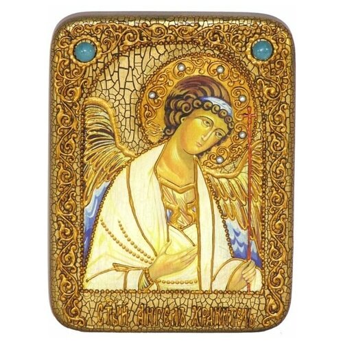 Подарочная икона Ангел Хранитель на мореном дубе 15*20см 999-RTI-293m