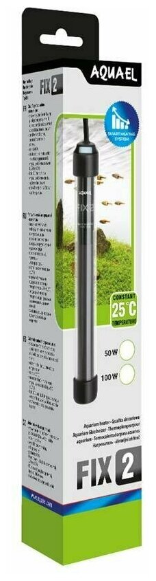 Нагреватель для аквариума AQUAEL FIX2 100 W объемом 50-100 л, стеклянный с микропроцессором