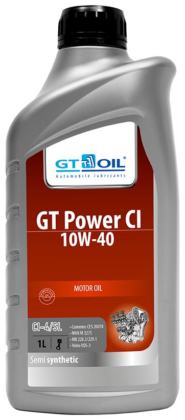 GT OIL 8809059407752 Масо моторное поусинтетическое Gt oil GT Power CI 10W40 6L