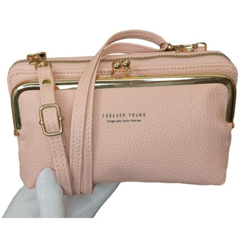 фото Сумка женская портмоне, клатч, forever young, розовая