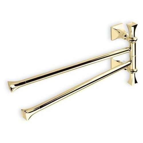 Полотенцедержатель StilHaus Prisma двойной поворотный, матовое золото