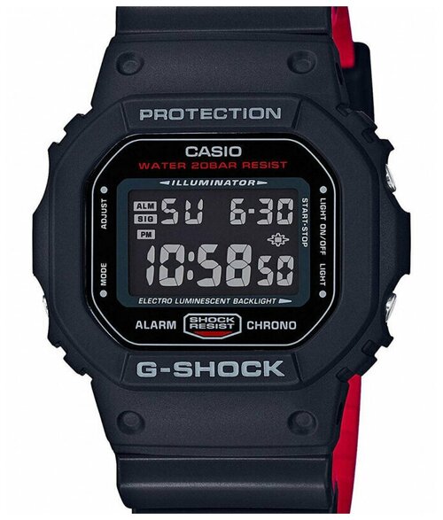 Наручные часы CASIO G-Shock DW-5600HR-1, черный, красный