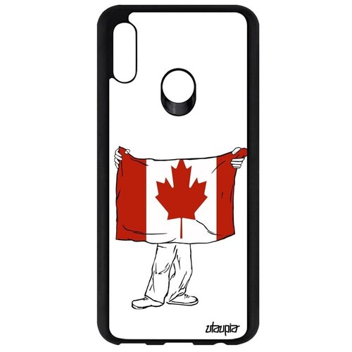 фото Красивый чехол для мобильного // huawei p smart 2019 // "флаг канады с руками" путешествие туризм, utaupia, белый