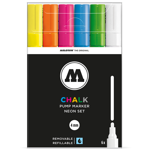 Набор меловых маркеров 4 мм Chalk Basic Set 2 6 шт 200473