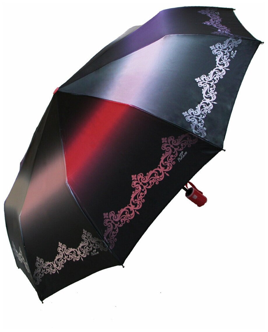 Женский складной зонт Popular Umbrella автомат 1275/малиновый