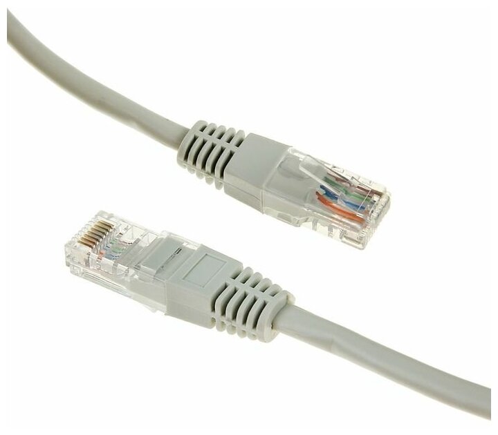 Патч-корд Gembird PP12e-5M, UTP 5е кат, RJ-45(m)-RJ-45(m), 5 м, серый