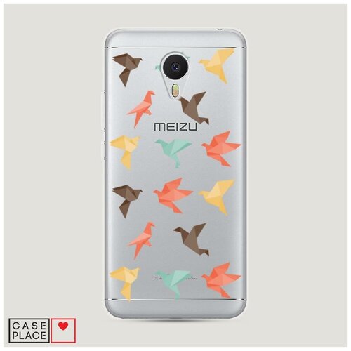 фото Силиконовый чехол "птицы оригами" на meizu m3 / мейзу м3 case place